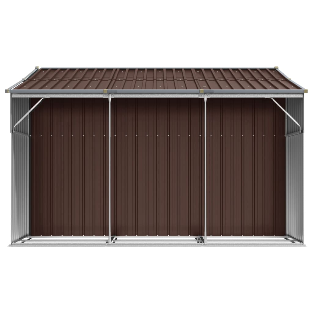 Brown garden shed 277x279x179 cm galvanized steel