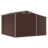 Brown garden shed 277x279x179 cm galvanized steel