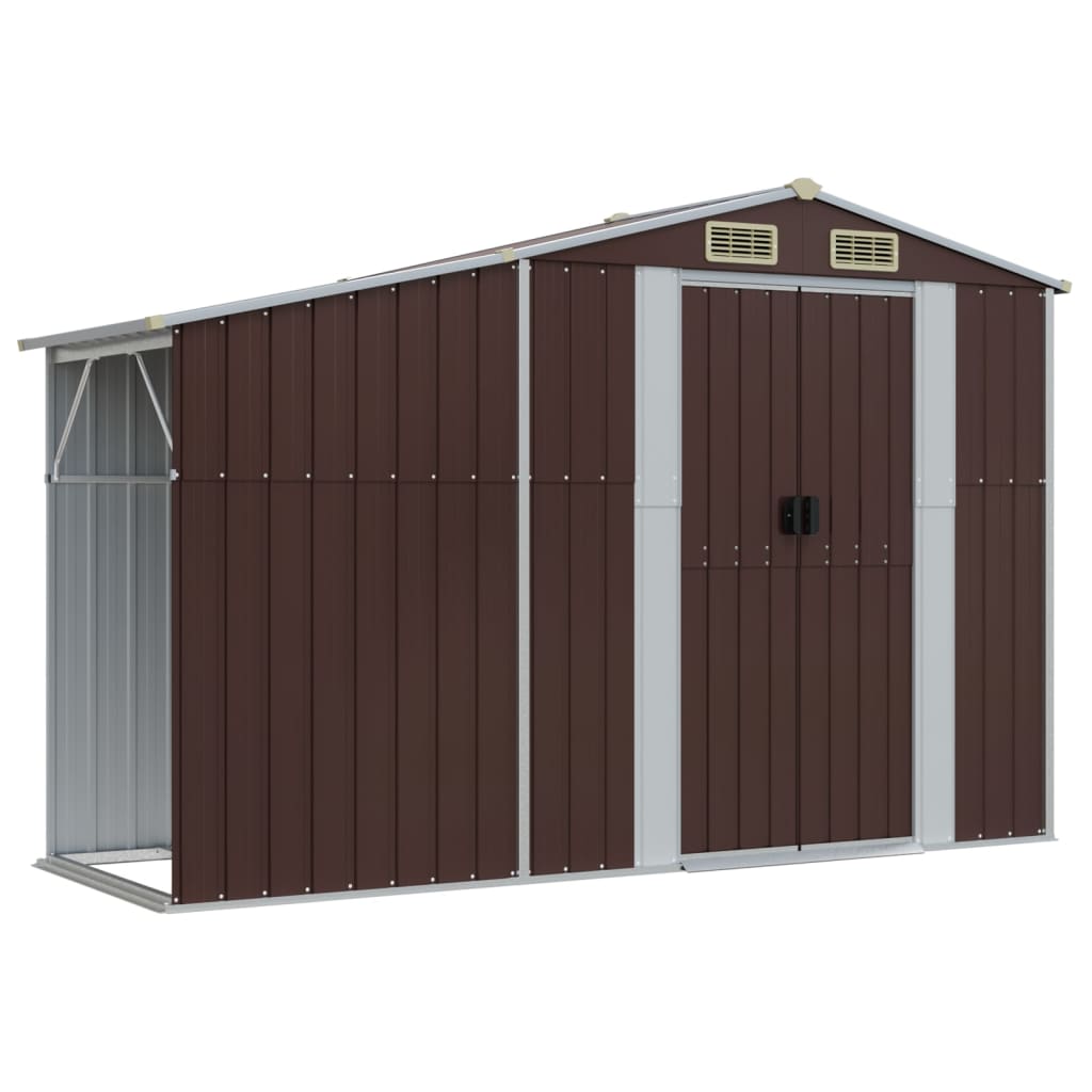 Brown garden shed 277x279x179 cm galvanized steel