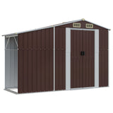 Brown garden shed 277x279x179 cm galvanized steel