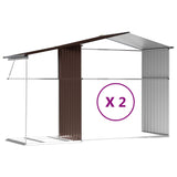 Brown garden shed 277x279x179 cm galvanized steel