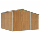 Abri de jardin marron clair 277x279x179 cm acier galvanisé