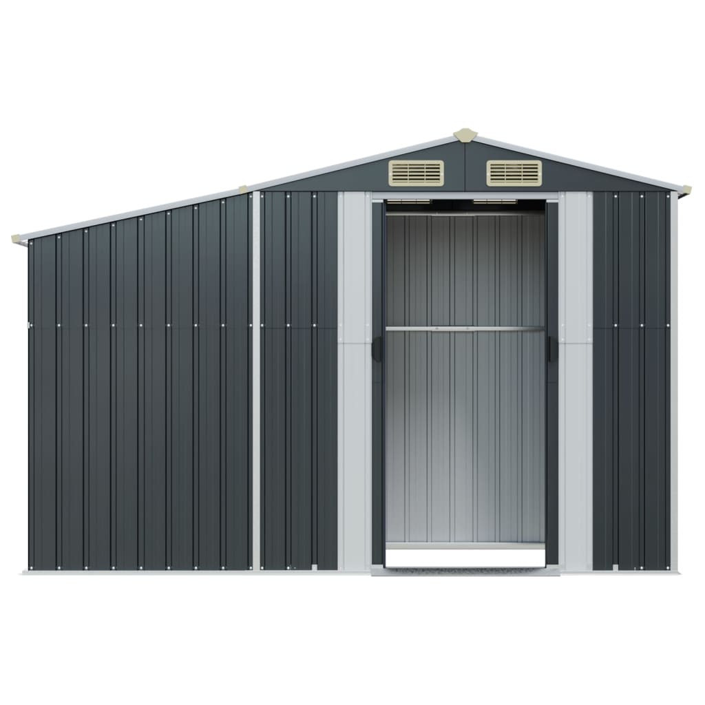 Abri de jardin anthracite 277x93x179 cm acier galvanisé