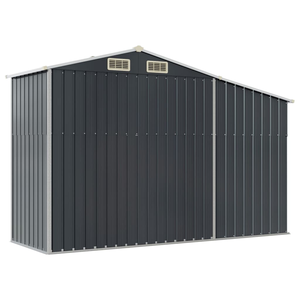 Abri de jardin anthracite 277x93x179 cm acier galvanisé