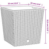 White removable planter and interior 21/32 L PP rattan