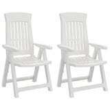 Chaises inclinables de jardin lot de 2 blanc PP