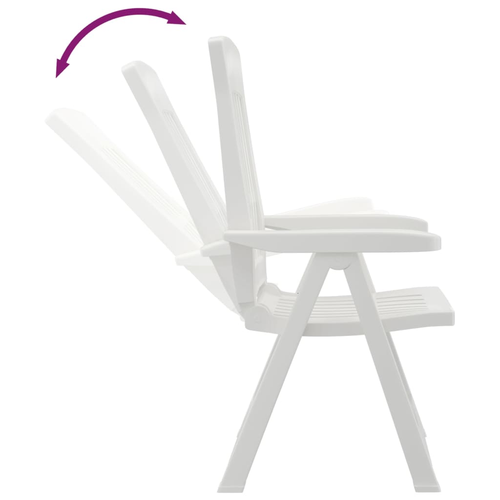 Chaises inclinables de jardin lot de 2 blanc PP