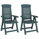 Chaises inclinables de jardin lot de 2 vert PP