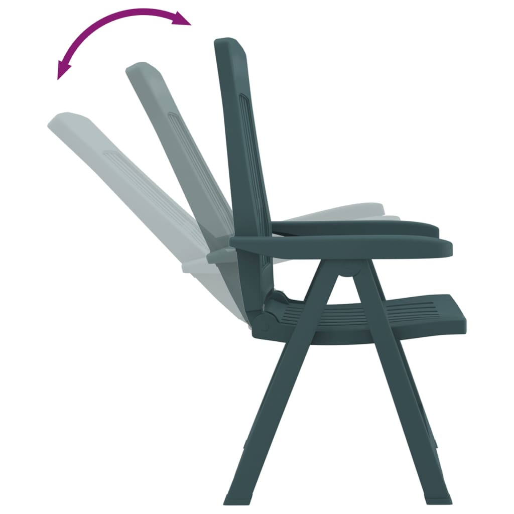 Chaises inclinables de jardin lot de 2 vert PP