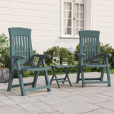 Chaises inclinables de jardin lot de 2 vert PP