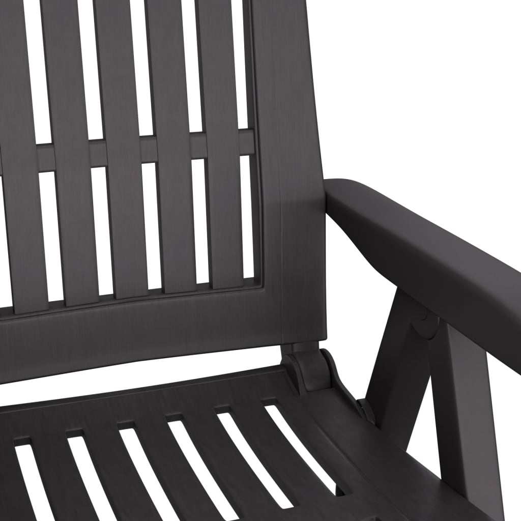 Chaises inclinables de jardin lot de 2 anthracite PP