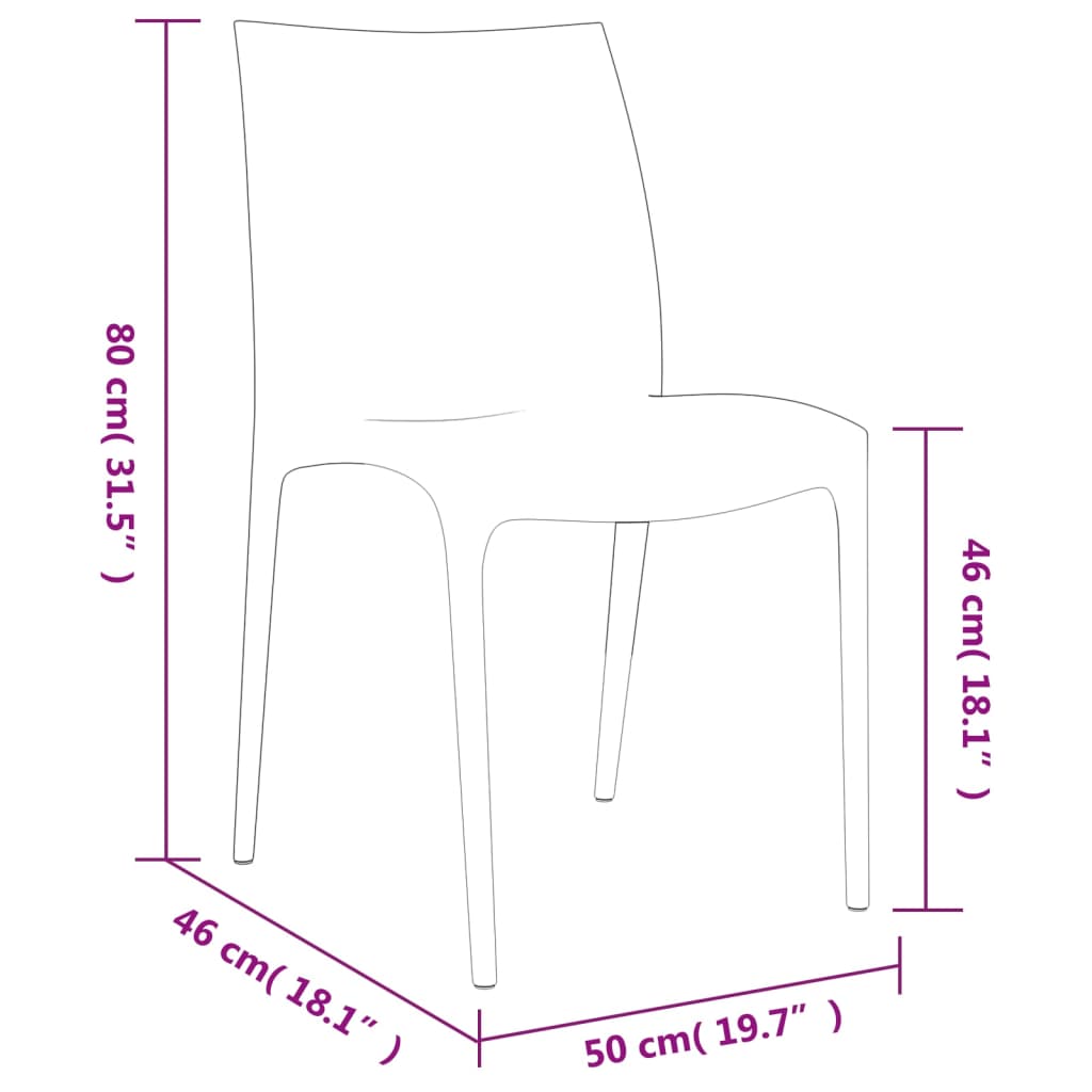 Chaises de jardin lot de 2 crème 50x46x80 cm polypropylène