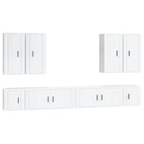 Ensemble de meubles TV 8 pcs Blanc brillant Bois d'ingénierie