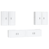 Ensemble de meubles TV 6 pcs Blanc brillant Bois d'ingénierie