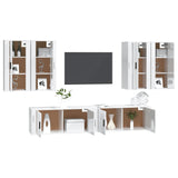 Ensemble de meubles TV 6 pcs Blanc brillant Bois d'ingénierie