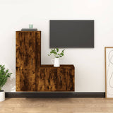 Ensemble de meubles TV 2 pcs Chêne fumé Bois d'ingénierie