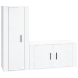 Ensemble de meubles TV 2 pcs blanc brillant bois d'ingénierie