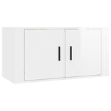 Ensemble de meubles TV 2 pcs blanc brillant bois d'ingénierie