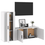 Ensemble de meubles TV 2 pcs blanc brillant bois d'ingénierie