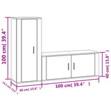 Ensemble de meubles TV 2 pcs blanc brillant bois d'ingénierie