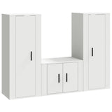 Ensemble de meubles TV 3 pcs Blanc Bois d'ingénierie