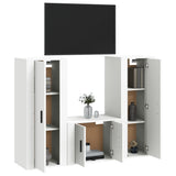 Ensemble de meubles TV 3 pcs Blanc Bois d'ingénierie