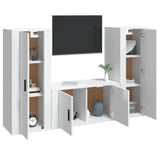 Ensemble de meubles TV 3 pcs Blanc brillant Bois d'ingénierie