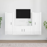 Ensemble de meubles TV 3 pcs Blanc brillant Bois d'ingénierie