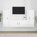 Ensemble de meubles TV 3 pcs Blanc brillant Bois d'ingénierie