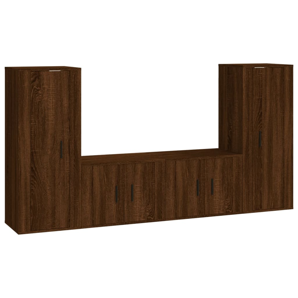 Ensemble de meubles TV 4 pcs Chêne marron Bois d'ingénierie