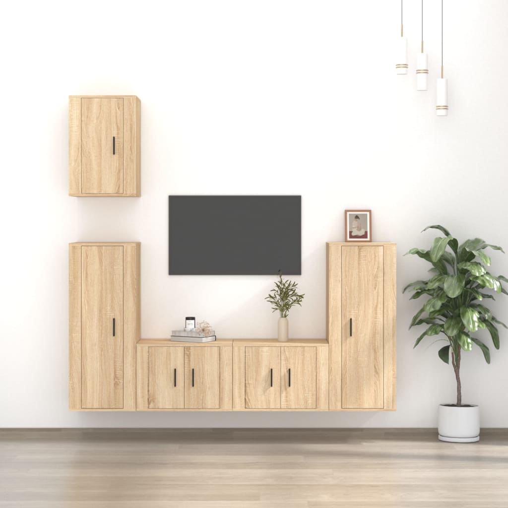 Ensemble de meubles TV 5 pcs Chêne sonoma Bois d'ingénierie