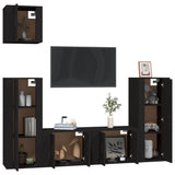 Ensemble de meubles TV 5 pcs Noir Bois d'ingénierie