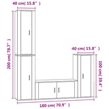 Ensemble de meubles TV 4 pcs Blanc Bois d'ingénierie