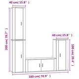 Ensemble de meubles TV 4 pcs Chêne marron Bois d'ingénierie