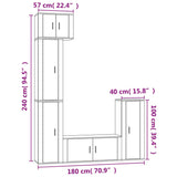 Ensemble de meubles TV 5 pcs Blanc brillant Bois d'ingénierie