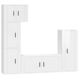 Ensemble de meubles TV 5 pcs Blanc brillant Bois d'ingénierie