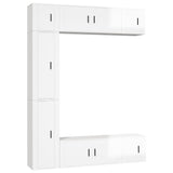 Ensemble de meubles TV 7 pcs Blanc brillant Bois d'ingénierie