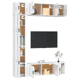 Ensemble de meubles TV 7 pcs Blanc brillant Bois d'ingénierie