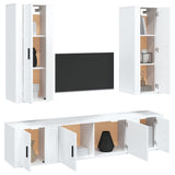 Ensemble de meubles TV 5 pcs Blanc Bois d'ingénierie