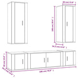 Ensemble de meubles TV 5 pcs Blanc Bois d'ingénierie