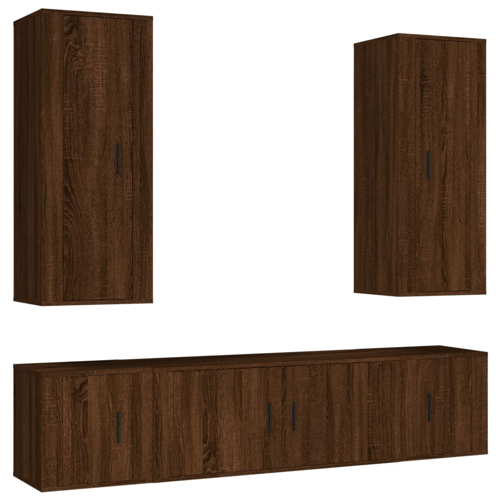 Ensemble de meubles TV 5 pcs Chêne marron Bois d'ingénierie