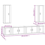 Ensemble de meubles TV 6 pcs Blanc brillant Bois d'ingénierie