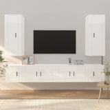 Ensemble de meubles TV 6 pcs Blanc brillant Bois d'ingénierie