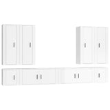 Ensemble de meubles TV 8 pcs Blanc brillant Bois d'ingénierie