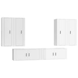 Ensemble de meubles TV 6 pcs Blanc brillant Bois d'ingénierie