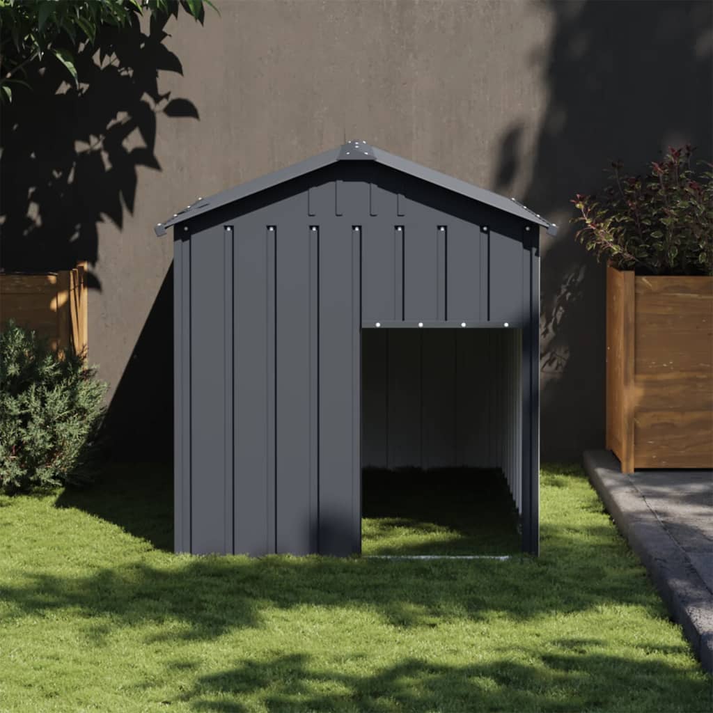 Niche pour chien avec toit anthracite acier galvanisé