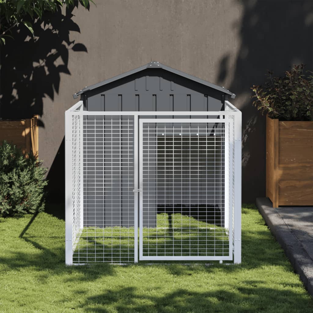 vidaXL Niche pour chien avec cour anthracite 117x201x123 cm