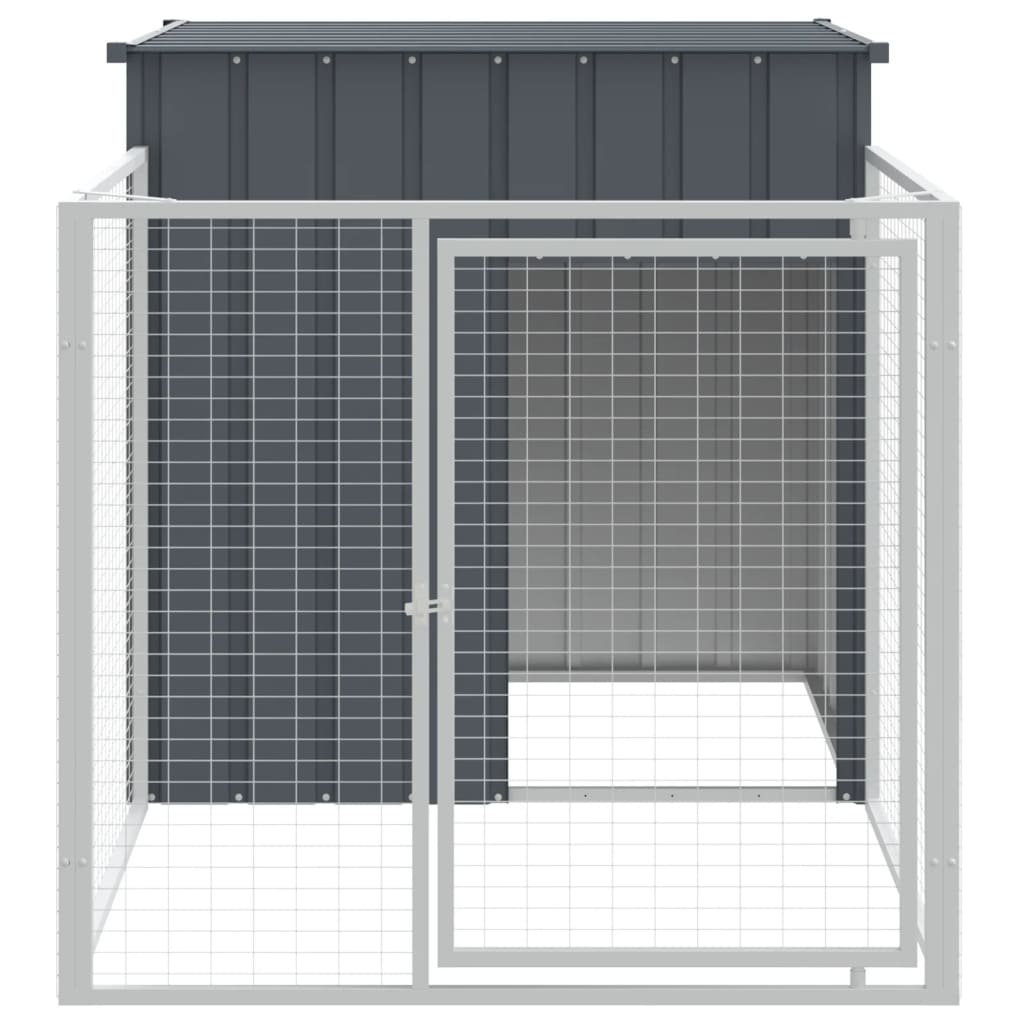 Dog house with courtyard anthracite 110x201x110 cm