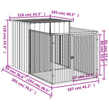 Dog house with courtyard anthracite 110x201x110 cm