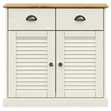 Buffet haut VIGO blanc 78x40x175 cm bois massif de pin